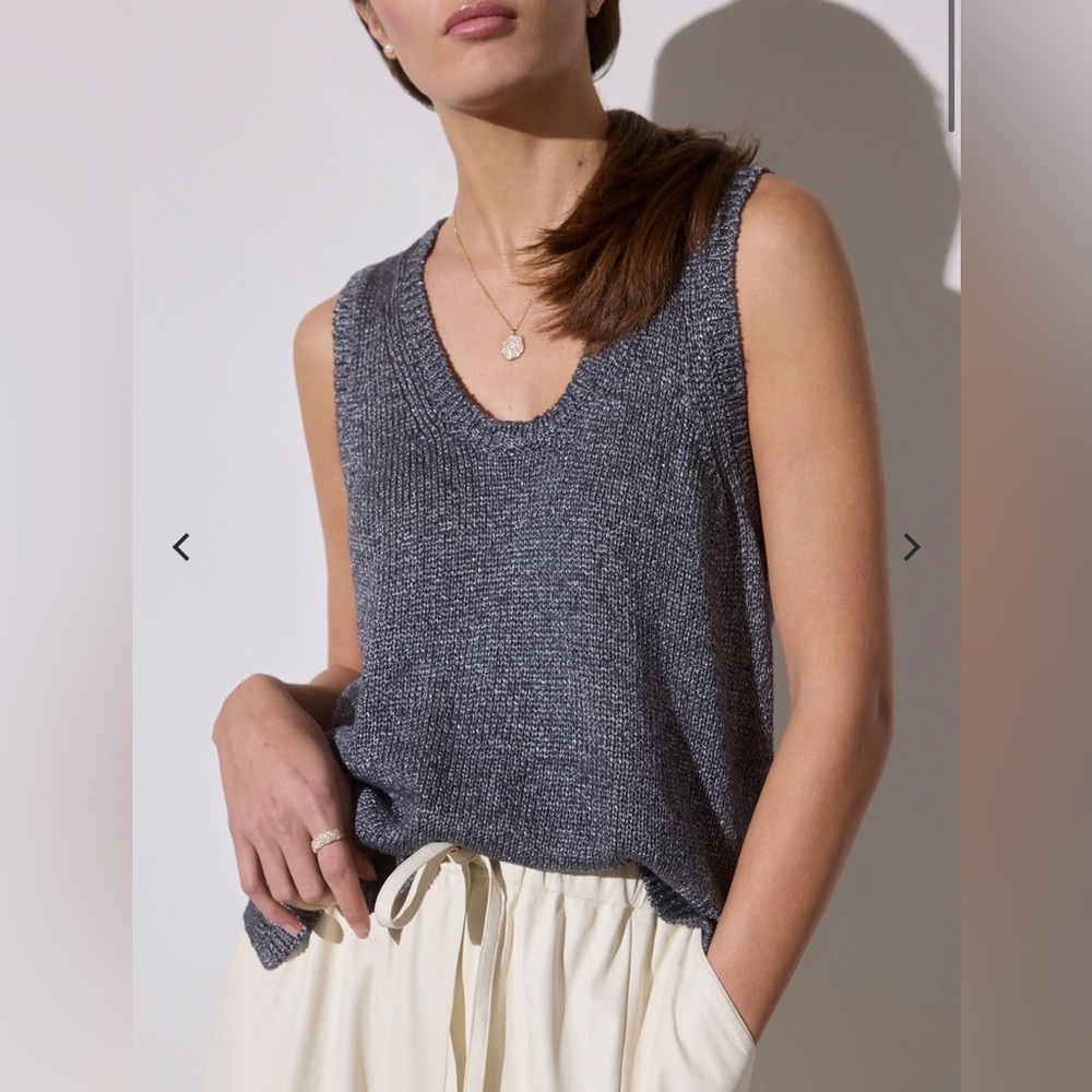 Brochu Walker onyx sleeveless knit sweater tank nwot